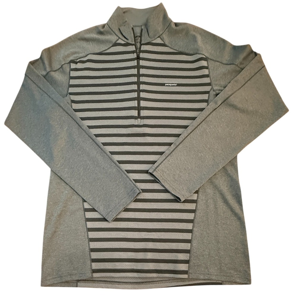 Patagonia Capilene 3 Midweight Pullover Mens Large Gray 1/4 Zip Base Layer